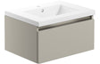 Prystine Naperville 600mm Wall Hung Vanity Unit & 1 Tap Hole Basin - 1 Drawer - Latte - PRIS101549