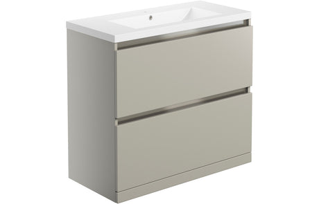 Prystine Naperville 800mm Floor Standing Vanity Unit & 1 Tap Hole Basin - 2 Drawer - Latte- PRIS101555
