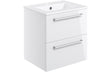 Prystine Gainesville Wall Hung 2 Drawer Basin Unit w/Basin 510mm - White Gloss - PRIS103323