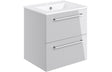 Prystine Gainesville Wall Hung 2 Drawer Basin Unit w/Basin 510mm - Grey Gloss - PRIS103324