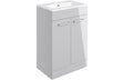 Prystine Gainesville Floor Standing 2 Door Basin Unit w/Basin 610mm - Grey Gloss - PRIS103327