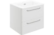 Prystine Victorville 2 Drawer Wall Unit & Basin 610mm - White Gloss - PRIS104093