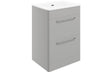Prystine Victorville 2 Drawer Floor Unit & Basin 610mm - Grey Gloss - PRIS104096