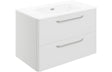 Prystine Victorville 2 Drawer Wall Unit & Basin 810mm - White Gloss - PRIS104097