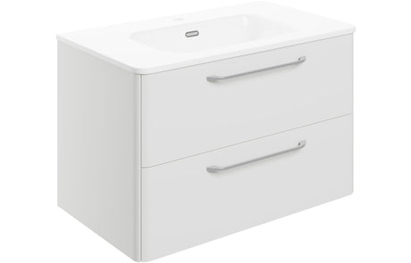 Prystine Victorville 2 Drawer Wall Unit & Basin 810mm - White Gloss - PRIS104097