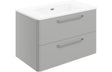 Prystine Victorville 2 Drawer Wall Unit & Basin 810mm - Grey Gloss- PRIS104098
