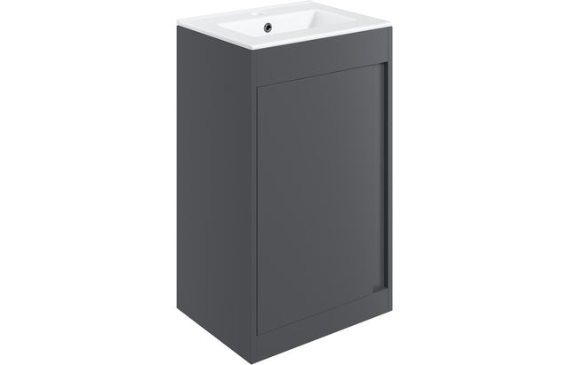 Prystine Pasadena Floor Standing Unit Inc. Basin 510mm - Matt Graphite Grey - PRIS105323