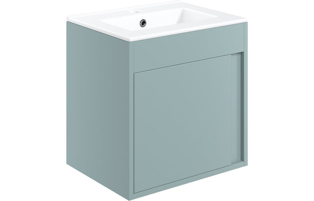 Prystine Pasadena Wall Hung Unit Inc. Basin 510mm - Matt Sea Green - PRIS105310