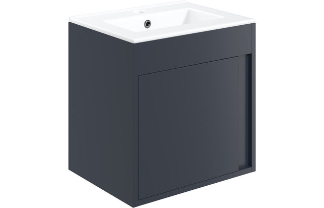 Prystine Pasadena Wall Hung Unit Inc. Basin 510mm - Matt Indigo Blue - PRIS105312