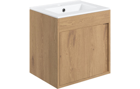 Prystine Pasadena Wall Hung Unit Inc. Basin 510mm - Seville Oak - PRIS105314