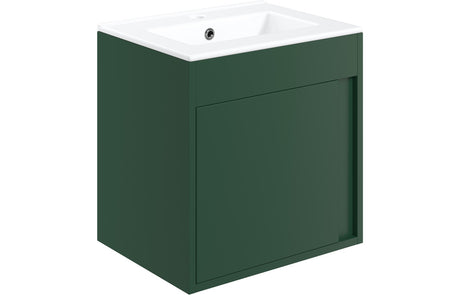 Prystine Pasadena Wall Hung Unit Inc. Basin 510mm - Matt Conifer Green - PRIS105316