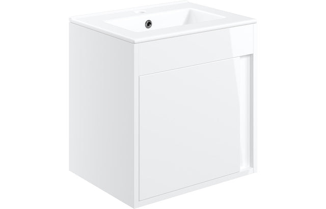 Prystine Pasadena Wall Hung Unit Inc. Basin 510mm - White Gloss - PRIS105320