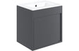Prystine Pasadena Wall Hung Unit Inc. Basin 510mm - Matt Graphite Grey - PRIS105322