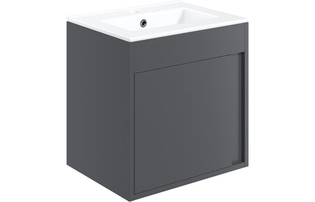 Prystine Pasadena Wall Hung Unit Inc. Basin 510mm - Matt Graphite Grey - PRIS105322