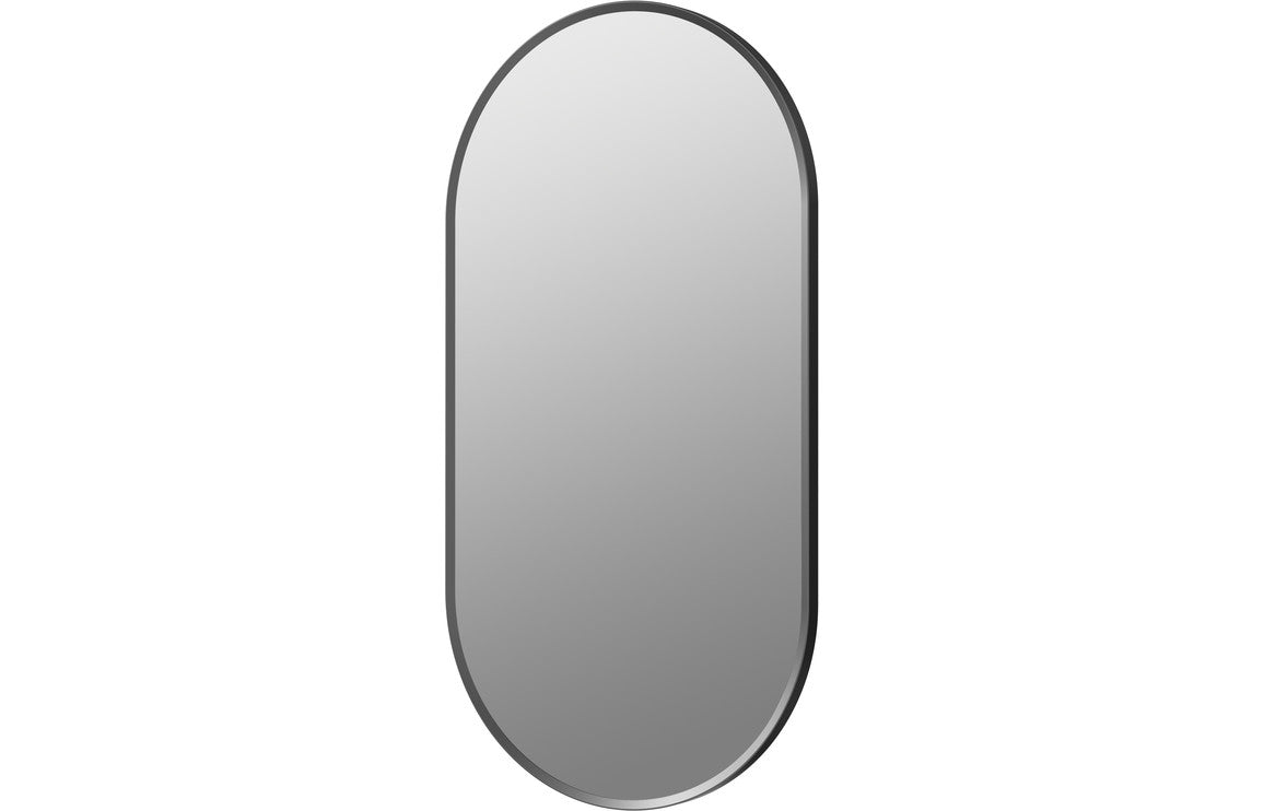 Prystine Dearborn Oblong Mirror 800 x 400mm - Matt Black - PRIS106266