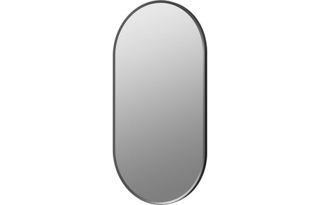 Prystine Dearborn Oblong Mirror 800 x 400mm - Matt Black - PRIS106266