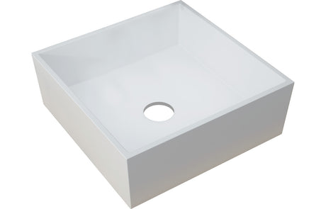 Prystine Riley Square Resin Basin 426mm - White - PRIS100515