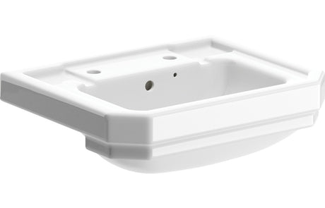 Prystine Teti 2 Tap Hole Semi Recessed Basin 500 x 450mm - White - PRIS106133