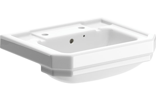 Prystine Teti 2 Tap Hole Semi Recessed Basin 500 x 450mm - White - PRIS106133