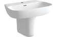 Prystine Tilton 1 Tap Hole Basin & Semi Pedestal 600 x 400mm - White - PRIS1751
