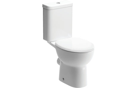 Prystine Katie Close Coupled Toilet, Push Button D/F Cistern & Soft Close Seat - White - PRIS1930