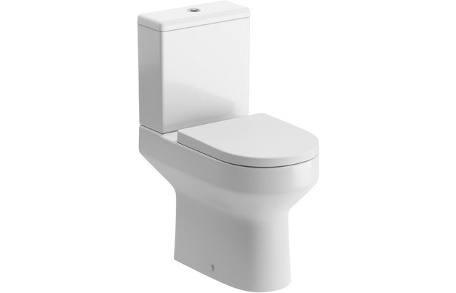 Prystine Owston Close Coupled Toilet, D/F Cistern & Soft Close Seat - Comfort Height - PRIS101515