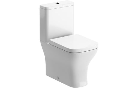Prystine Syston Close Coupled Toilet, D/F Cistern with Wrapover Soft Close Seat - White - PRIS101519