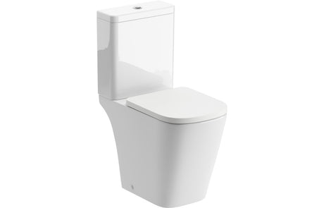 Prystine Loddington Close Coupled Comfort Height Toilet, D/F Cistern & Soft Close Seat- Rimless - White - PRIS106145
