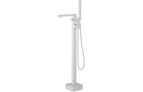 Chrome Square Freestanding Bath Shower Mixer Tap With Lever Handle - Prystine Tulsa 