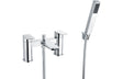 Chrome Bath Shower Mixer Tap With Flat Square Levers - Prystine Auroa