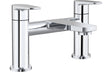 Chrome Modern Bath Filler Tap With Lever Handles Deck Mounted - Prystine Denver