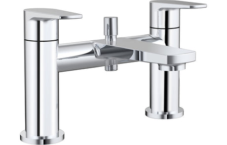 Chrome Modern Bath Shower Mixer Tap With Lever Handles Deck Mounted - Prystine Denver