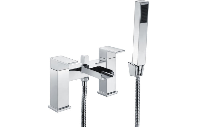 Chrome Waterfall Square Bath Shower Mixer Tap - Chrome - Prystine Scottsdale