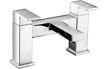 Chrome Square Bath Filler Tap With Lever Handles Deck Mounted - Prystine Tulsa 