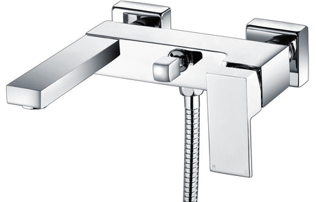 Chrome Wall Mounted Bath Shower Mixer with Shower Kit- Prystine Tulsa