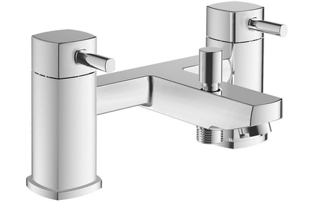 Chrome Square Bath Shower Mixer Tap ONLY Deck Mounted Prystine Modesto