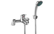 Chrome Contract Bath Shower Mixer With Shower Kit - Lever Handles - Prystine Detroit