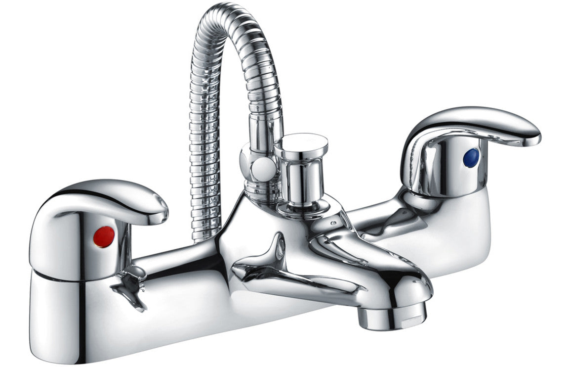 Chrome Low Pressure Contract Bath Shower Mixer With Shower Kit - Prystine Detroit