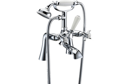 Traditional Chrome Bath Shower Mixer Tap With Shower Kit - Prystine Lubbock 