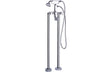 Traditional Chrome Freestanding Bath Shower Mixer Tap With Cross Hed Handles - Prystine Lubbock