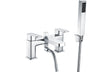 Chrome Bath Shower Mixer Tap With Flat Square Lever Handles - Prystine Austin