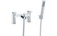 Chrome Bath Shower Mixer Tap With Modern Design & Flat Round Lever Handles  - Prystine Raleigh