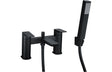 Matt Black Bath Shower Mixer Tap With Shower Kit Deck Mounted - Prystine Auroa