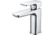 Chrome Basin Mixer Tap With Flat Lever Handles & Click Clack Waste - Prystine Auroa