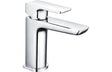 Small Chrome Basin Mixer with Flat Lever Handle & Click Clack Waste - Prystine Auroa