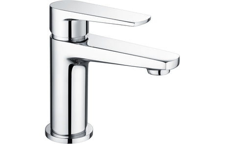 Chrone Basin Mixer Tap With Flat lever Handle & Click Clack Waste - Prystine Tulsa