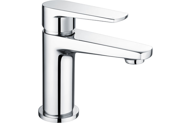 Chrone Basin Mixer Tap With Flat lever Handle & Click Clack Waste - Prystine Tulsa