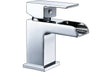 Chrome Waterfall Small Basin Mixer Tap With Push Down Waste - Prystine Scottsdale 