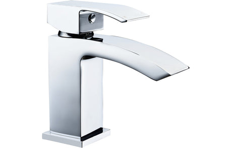 Chrome Basin Mixer Tap Modern With Single Lever & Click Clack Waste - Prystine Nashville