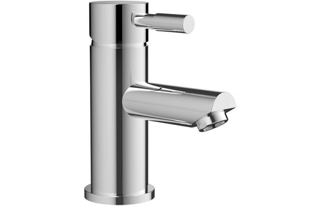 Chrome Small Basin Mixer Round with Lever Handle and Push Down Waste - Prystine Gilbert